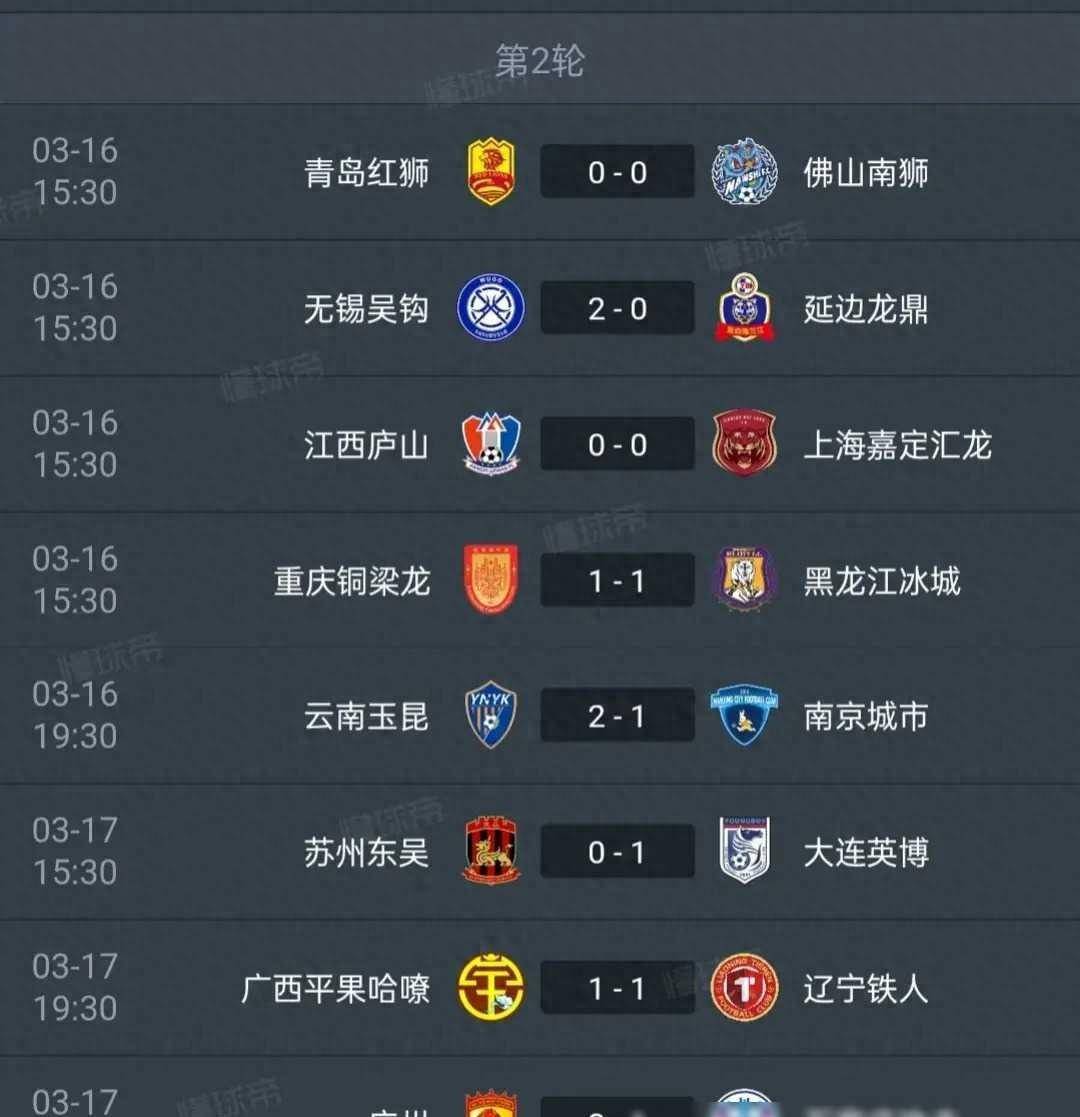 中甲第16轮战罢，五场精彩对决，最新积分榜一览的简单介绍